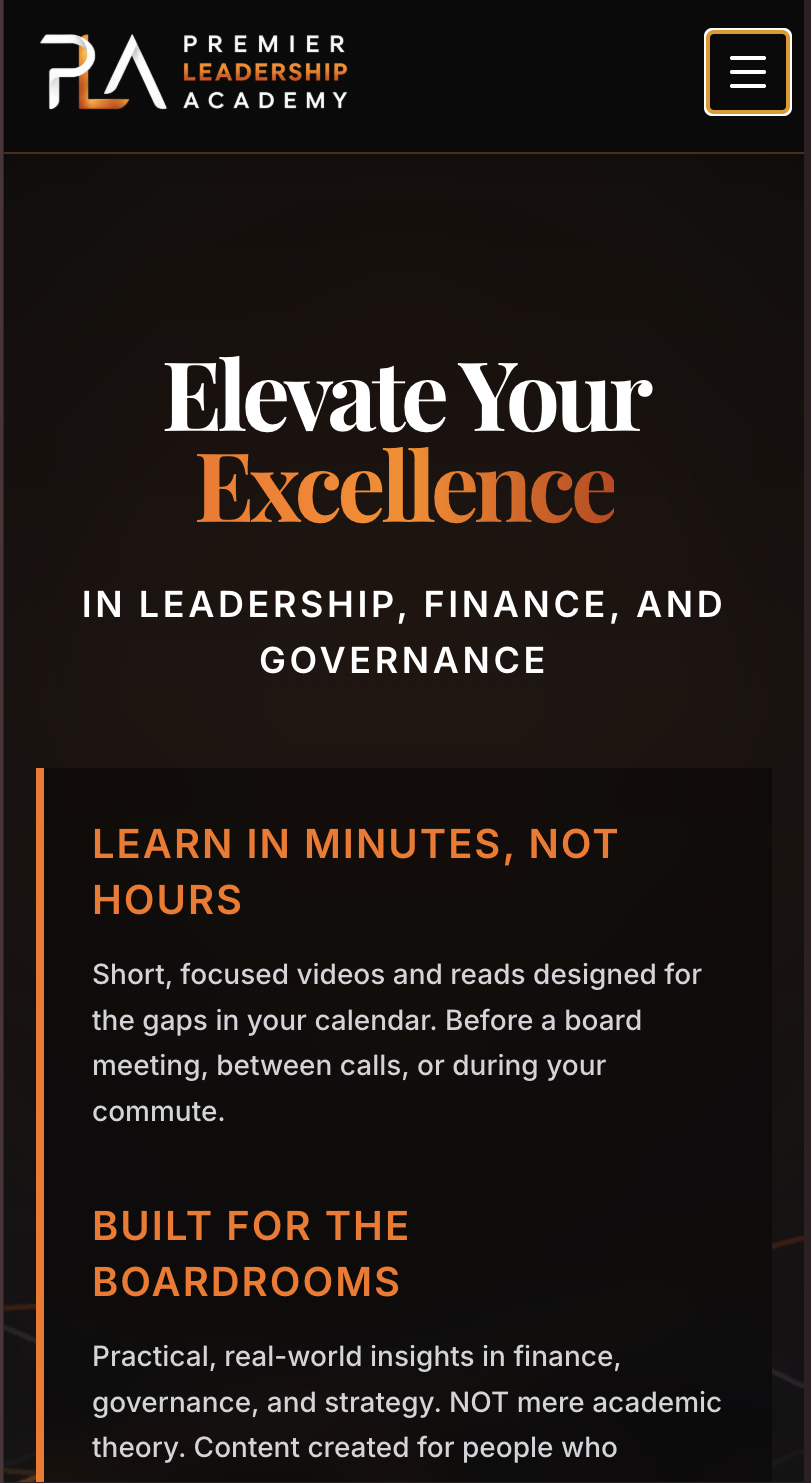 Premier Leadership Academy: Executive learning platform